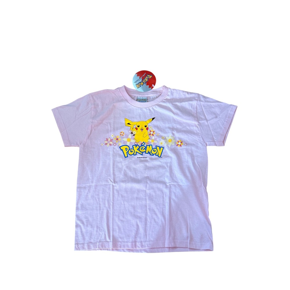 NWT Pokemon Pikachu Pink Graphic T-Shirt Kids Nintendo Anime Manga
